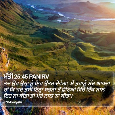 ਮੱਤੀ 25:45 PANIRV Bible Verse Image