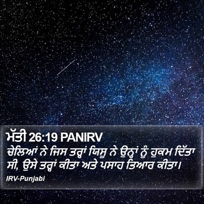 ਮੱਤੀ 26:19 PANIRV Bible Verse Image