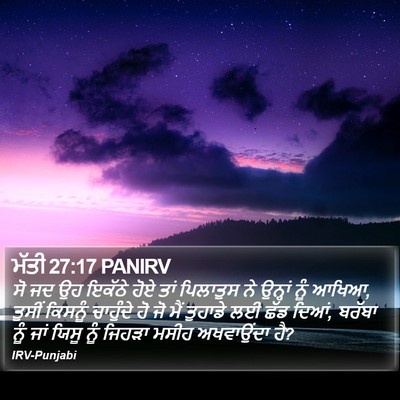 ਮੱਤੀ 27:17 PANIRV Bible Verse Image