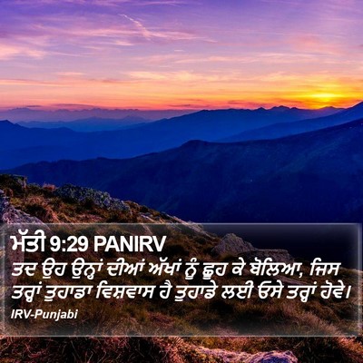 ਮੱਤੀ 9:29 PANIRV Bible Verse Image