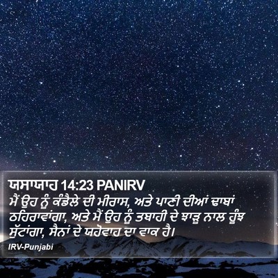 ਯਸਾਯਾਹ 14:23 PANIRV Bible Verse Image