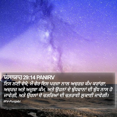 ਯਸਾਯਾਹ 29:14 PANIRV Bible Verse Image
