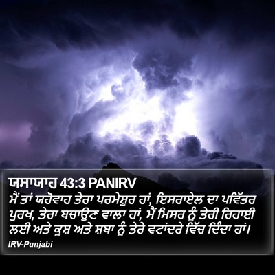 ਯਸਾਯਾਹ 43:3 PANIRV Bible Verse Image