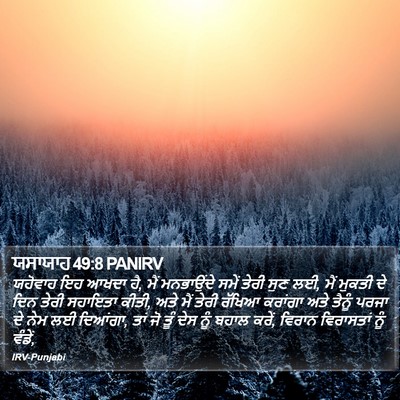 ਯਸਾਯਾਹ 49:8 PANIRV Bible Verse Image
