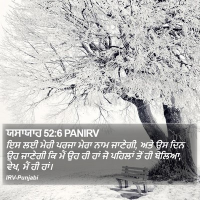 ਯਸਾਯਾਹ 52:6 PANIRV Bible Verse Image