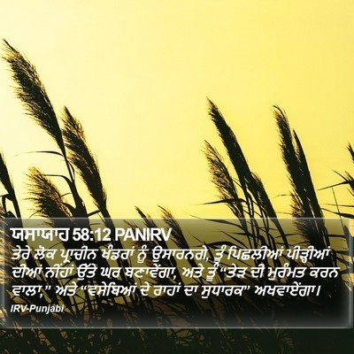 ਯਸਾਯਾਹ 58:12 PANIRV Bible Verse Image