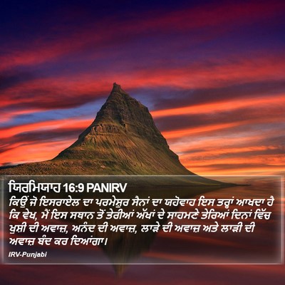 ਯਿਰਮਿਯਾਹ 16:9 PANIRV Bible Verse Image