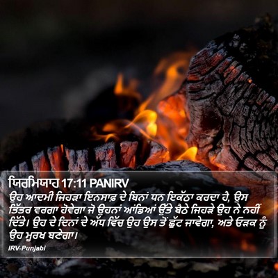ਯਿਰਮਿਯਾਹ 17:11 PANIRV Bible Verse Image
