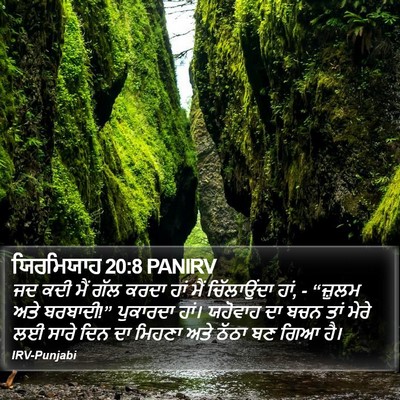 ਯਿਰਮਿਯਾਹ 20:8 PANIRV Bible Verse Image