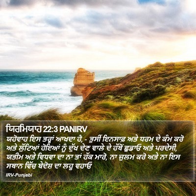 ਯਿਰਮਿਯਾਹ 22:3 PANIRV Bible Verse Image