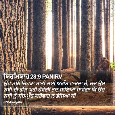 ਯਿਰਮਿਯਾਹ 28:9 PANIRV Bible Verse Image