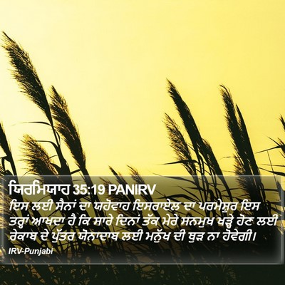 ਯਿਰਮਿਯਾਹ 35:19 PANIRV Bible Verse Image