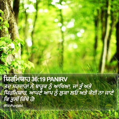 ਯਿਰਮਿਯਾਹ 36:19 PANIRV Bible Verse Image