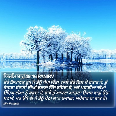 ਯਿਰਮਿਯਾਹ 49:16 PANIRV Bible Verse Image