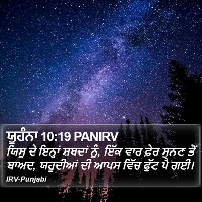 ਯੂਹੰਨਾ 10:19 PANIRV Bible Verse Image