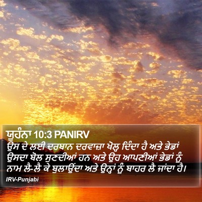 ਯੂਹੰਨਾ 10:3 PANIRV Bible Verse Image