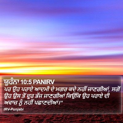 ਯੂਹੰਨਾ 10:5 PANIRV Bible Verse Image
