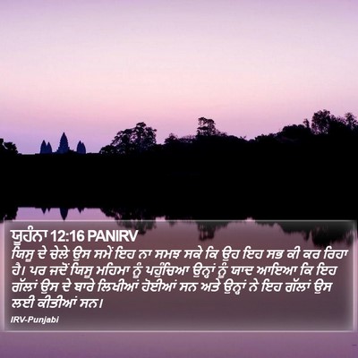 ਯੂਹੰਨਾ 12:16 PANIRV Bible Verse Image