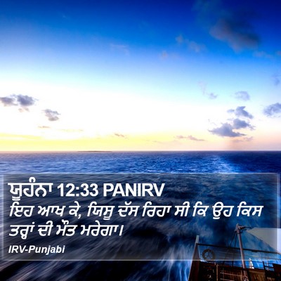 ਯੂਹੰਨਾ 12:33 PANIRV Bible Verse Image