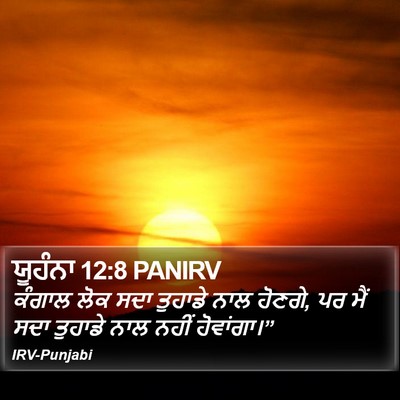 ਯੂਹੰਨਾ 12:8 PANIRV Bible Verse Image
