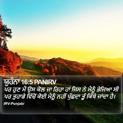 ਯੂਹੰਨਾ 16:5 PANIRV Bible Verse Image