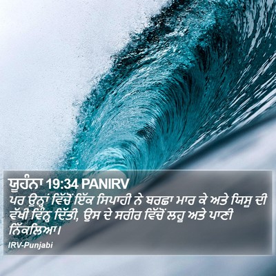 ਯੂਹੰਨਾ 19:34 PANIRV Bible Verse Image
