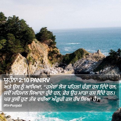 ਯੂਹੰਨਾ 2:10 PANIRV Bible Verse Image