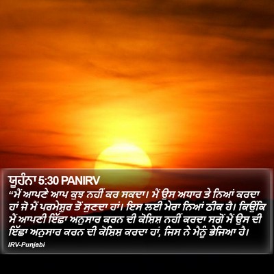 ਯੂਹੰਨਾ 5:30 PANIRV Bible Verse Image