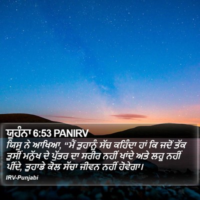ਯੂਹੰਨਾ 6:53 PANIRV Bible Verse Image