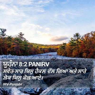 ਯੂਹੰਨਾ 8:2 PANIRV Bible Verse Image