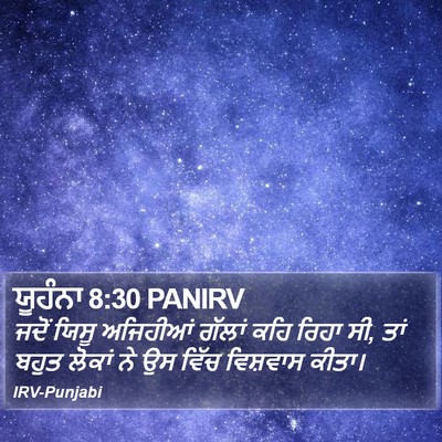 ਯੂਹੰਨਾ 8:30 PANIRV Bible Verse Image