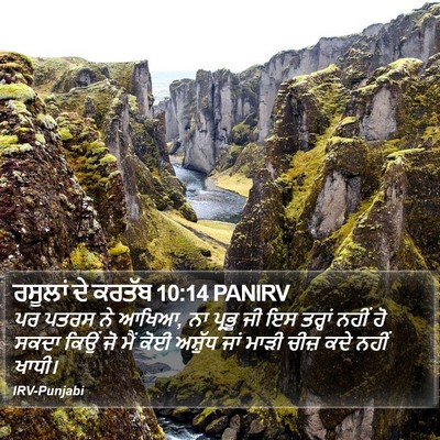 ਰਸੂਲਾਂ ਦੇ ਕਰਤੱਬ 10:14 PANIRV Bible Verse Image
