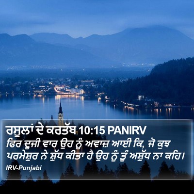 ਰਸੂਲਾਂ ਦੇ ਕਰਤੱਬ 10:15 PANIRV Bible Verse Image