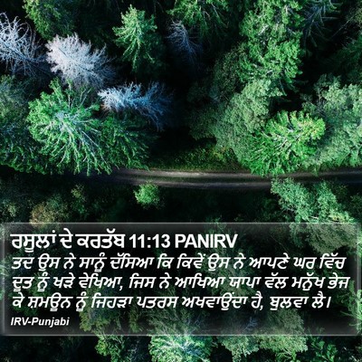 ਰਸੂਲਾਂ ਦੇ ਕਰਤੱਬ 11:13 PANIRV Bible Verse Image