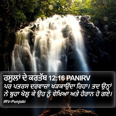 ਰਸੂਲਾਂ ਦੇ ਕਰਤੱਬ 12:16 PANIRV Bible Verse Image