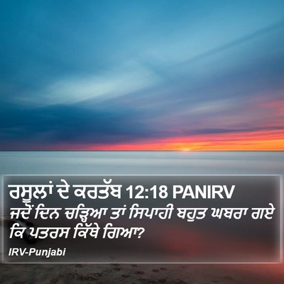 ਰਸੂਲਾਂ ਦੇ ਕਰਤੱਬ 12:18 PANIRV Bible Verse Image