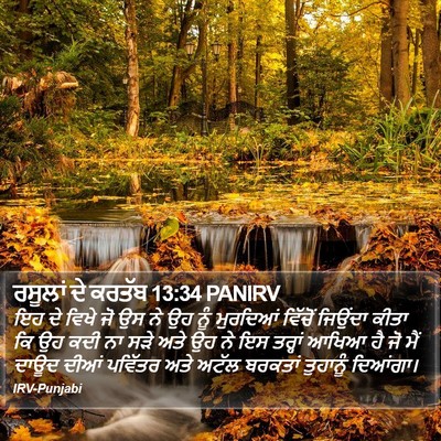 ਰਸੂਲਾਂ ਦੇ ਕਰਤੱਬ 13:34 PANIRV Bible Verse Image