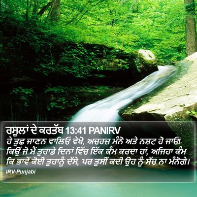 ਰਸੂਲਾਂ ਦੇ ਕਰਤੱਬ 13:41 PANIRV Bible Verse Image