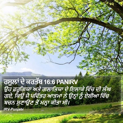 ਰਸੂਲਾਂ ਦੇ ਕਰਤੱਬ 16:6 PANIRV Bible Verse Image