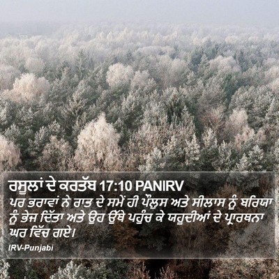 ਰਸੂਲਾਂ ਦੇ ਕਰਤੱਬ 17:10 PANIRV Bible Verse Image