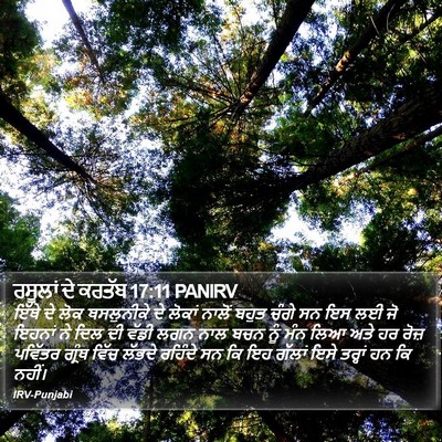 ਰਸੂਲਾਂ ਦੇ ਕਰਤੱਬ 17:11 PANIRV Bible Verse Image