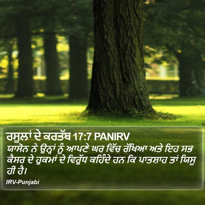 ਰਸੂਲਾਂ ਦੇ ਕਰਤੱਬ 17:7 PANIRV Bible Verse Image