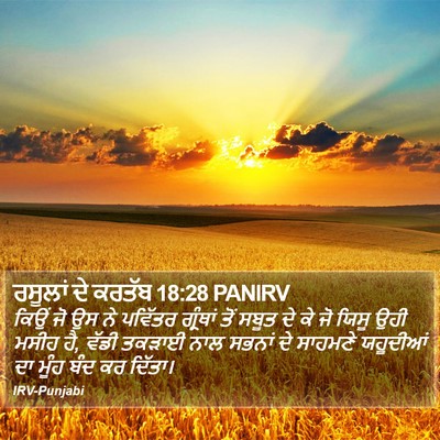 ਰਸੂਲਾਂ ਦੇ ਕਰਤੱਬ 18:28 PANIRV Bible Verse Image