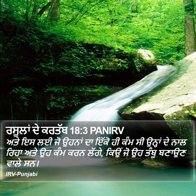 ਰਸੂਲਾਂ ਦੇ ਕਰਤੱਬ 18:3 PANIRV Bible Verse Image