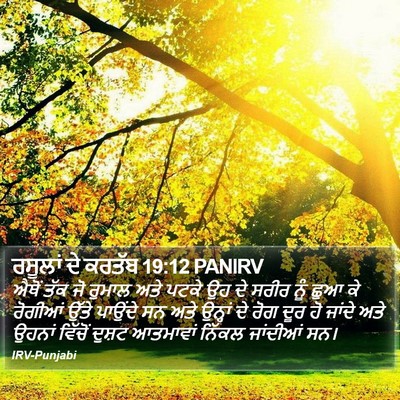 ਰਸੂਲਾਂ ਦੇ ਕਰਤੱਬ 19:12 PANIRV Bible Verse Image