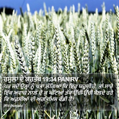 ਰਸੂਲਾਂ ਦੇ ਕਰਤੱਬ 19:34 PANIRV Bible Verse Image