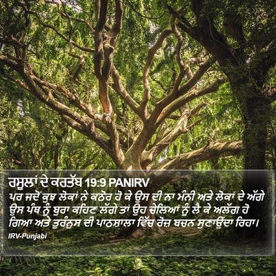 ਰਸੂਲਾਂ ਦੇ ਕਰਤੱਬ 19:9 PANIRV Bible Verse Image