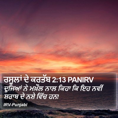 ਰਸੂਲਾਂ ਦੇ ਕਰਤੱਬ 2:13 PANIRV Bible Verse Image