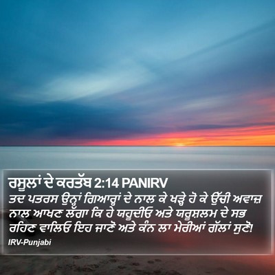 ਰਸੂਲਾਂ ਦੇ ਕਰਤੱਬ 2:14 PANIRV Bible Verse Image