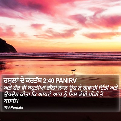 ਰਸੂਲਾਂ ਦੇ ਕਰਤੱਬ 2:40 PANIRV Bible Verse Image